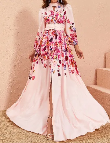 Rochie lunga Toleen, roz