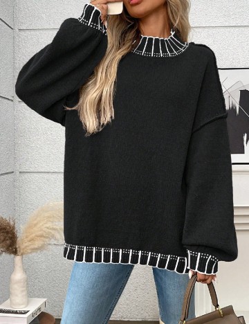 Pulover SHEIN CURVE, negru