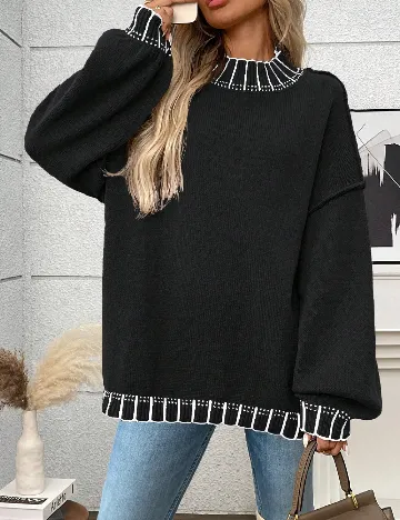 Pulover SHEIN CURVE, negru