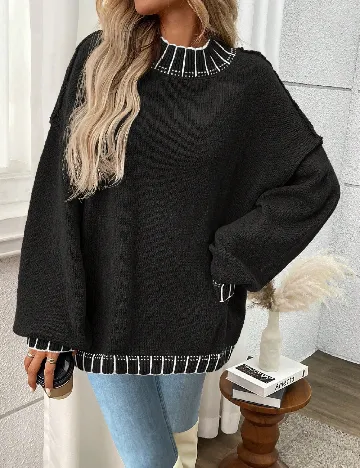 Pulover SHEIN CURVE, negru