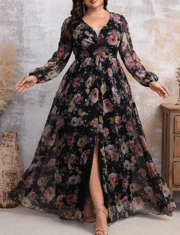 Rochie lunga SHEIN CURVE, floral print