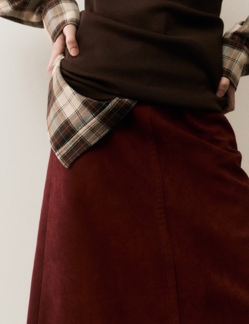 Fusta H&M, caramiziu