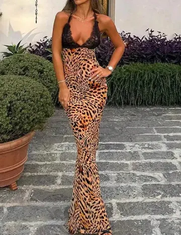 Rochie lunga SHEIN, animal print
