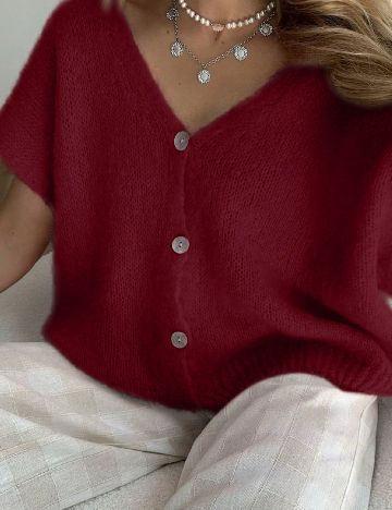 Cardigan SHEIN, rosu