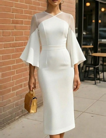 Rochie medie SHEIN, alb