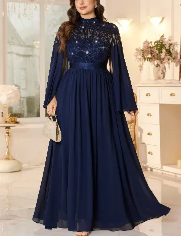 Rochie lunga MISSMAY Plus Size, bleumarin