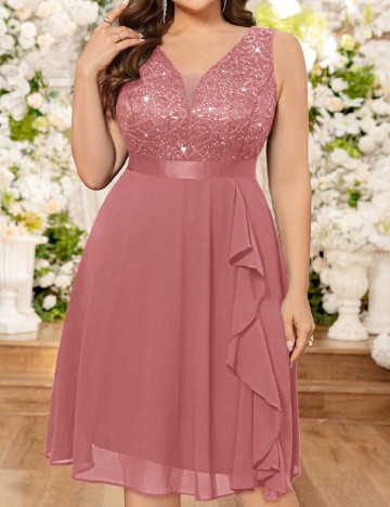 Rochie scurta MISSMAY Plus Size, roz