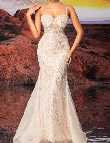 Rochie lunga SHEIN, crem