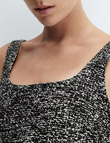 Rochie scurta Mango, negru/alb