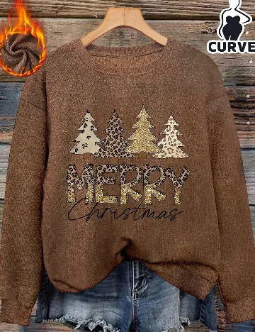 Pulover SHEIN CURVE, maro