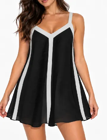 Rochie scurta SHEIN, negru/alb