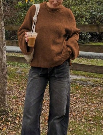 Pulover Oversize SHEIN, maro