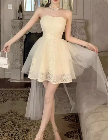 Rochie scurta SHEIN, crem