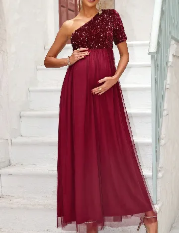 Rochie lunga Joyfunear Maternity, visiniu