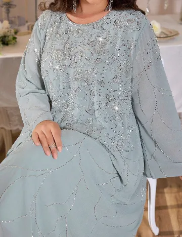 Rochie medie SHEIN CURVE, albastru