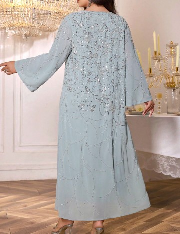 Rochie medie SHEIN CURVE, albastru