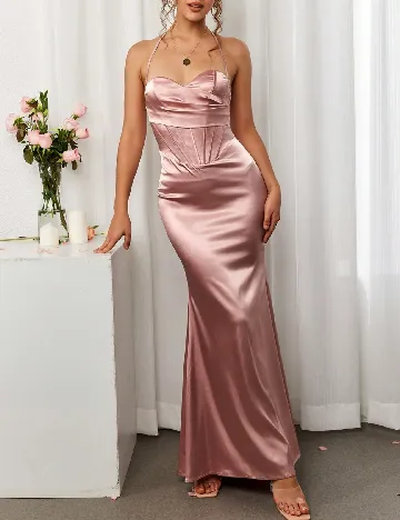 Rochie lunga Parthea, roz