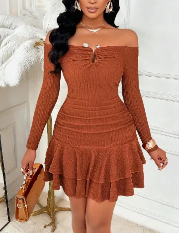 Rochie scurta SHEIN, maro