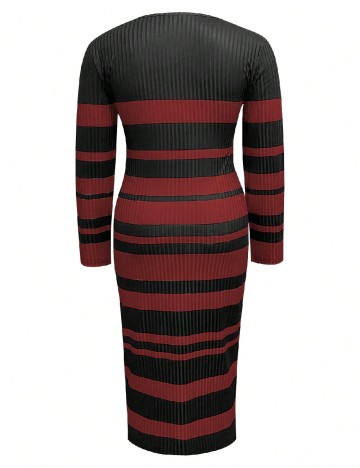 Rochie lunga SHEIN CURVE, negru/rosu