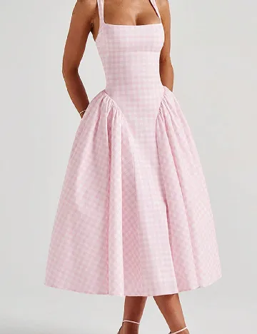Rochie medie SHEIN, roz/alb