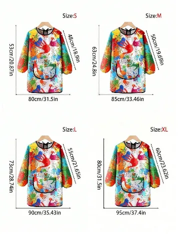 Bluza de protectie pentru pictura Shein Kids, mix culori