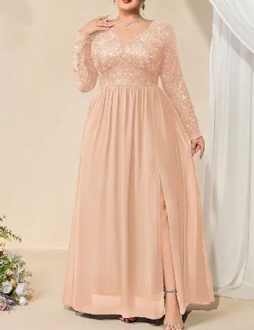 Rochie lunga MISSMAY Plus Size, cremc
