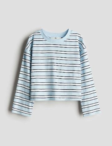 Bluza H&M, bleu/alb