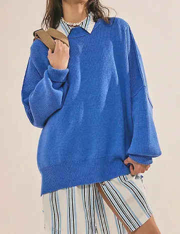 Pulover SHEIN CURVE, albastru
