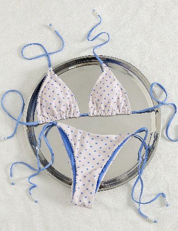 Costum de baie SHEIN, crem/albastru