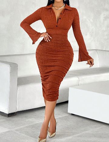 Rochie medie SHEIN, maro