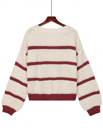 Pulover SHEIN, crem/maro
