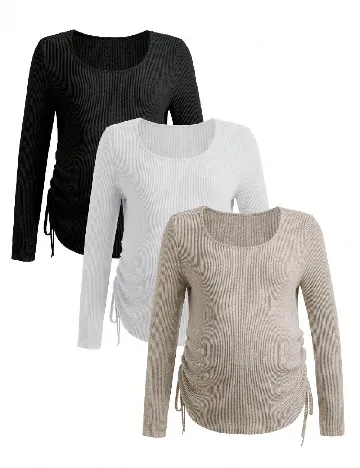 Set bluze 3 bucati SHEIN Maternity, mix culori