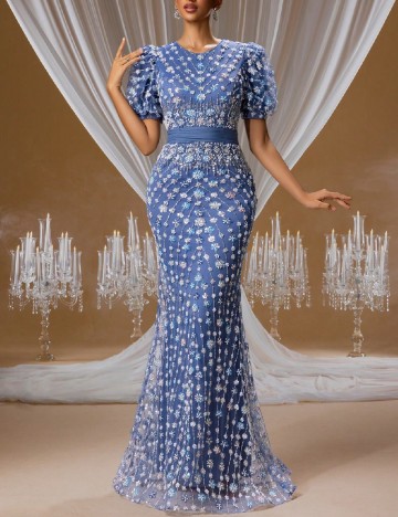 Rochie lunga Giforu, albastru