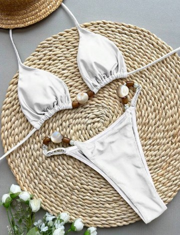 Costum de baie SHEIN, alb