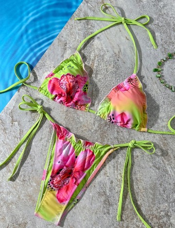Costum de baie SHEIN, verde
