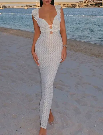Rochie de plaja SHEIN, ecru