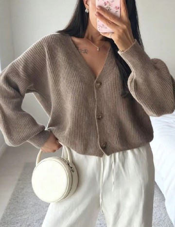 Cardigan Oversize SHEIN, bej