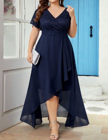 Rochie lunga MISSMAY Plus Size, bleumarin