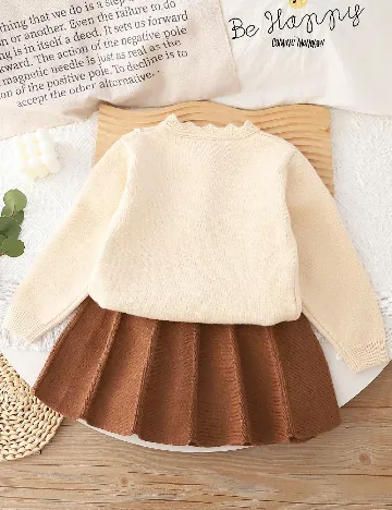 Compleu Shein Kids, crem/maro