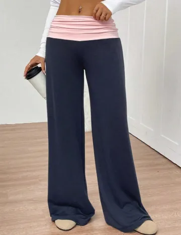 Pantaloni SHEIN CURVE, bleumarin
