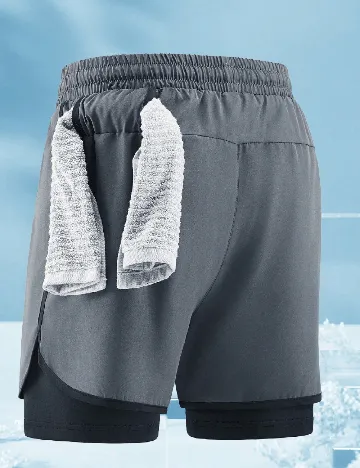 Set Pantaloni scurti 2 perechi SHEIN, negru/gri