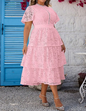 Rochie medie SHEIN CURVE, roz
