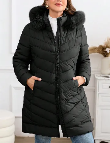 Geaca Giolshon Plus Size, negru