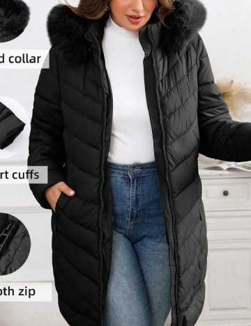 Geaca Giolshon Plus Size, negru