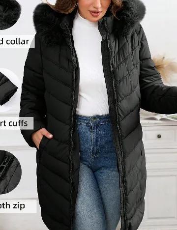 Geaca Giolshon Plus Size, negru