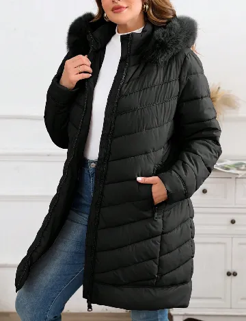 Geaca Giolshon Plus Size, negru