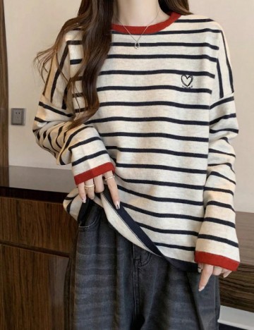 Bluza SHEIN, crem/negru