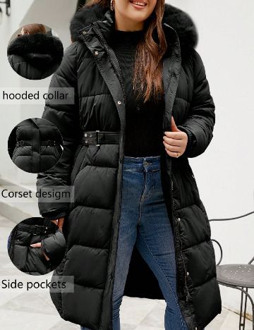 Geaca Geschallino Plus Size, negru