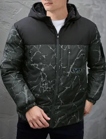 Geaca SHEIN, negru/verde