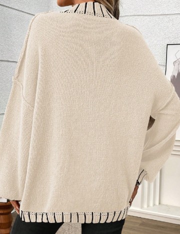 Pulover Oversize SHEIN CURVE, ecru
